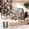 PU Leather Accent Chairs Set of 2 Padded Seats Metal Frame Modern Design